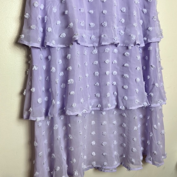 Endless Rose Tiered Ruffle Swiss Dot Maxi Length Lilac Purple Skirt - Picture 4 of 8